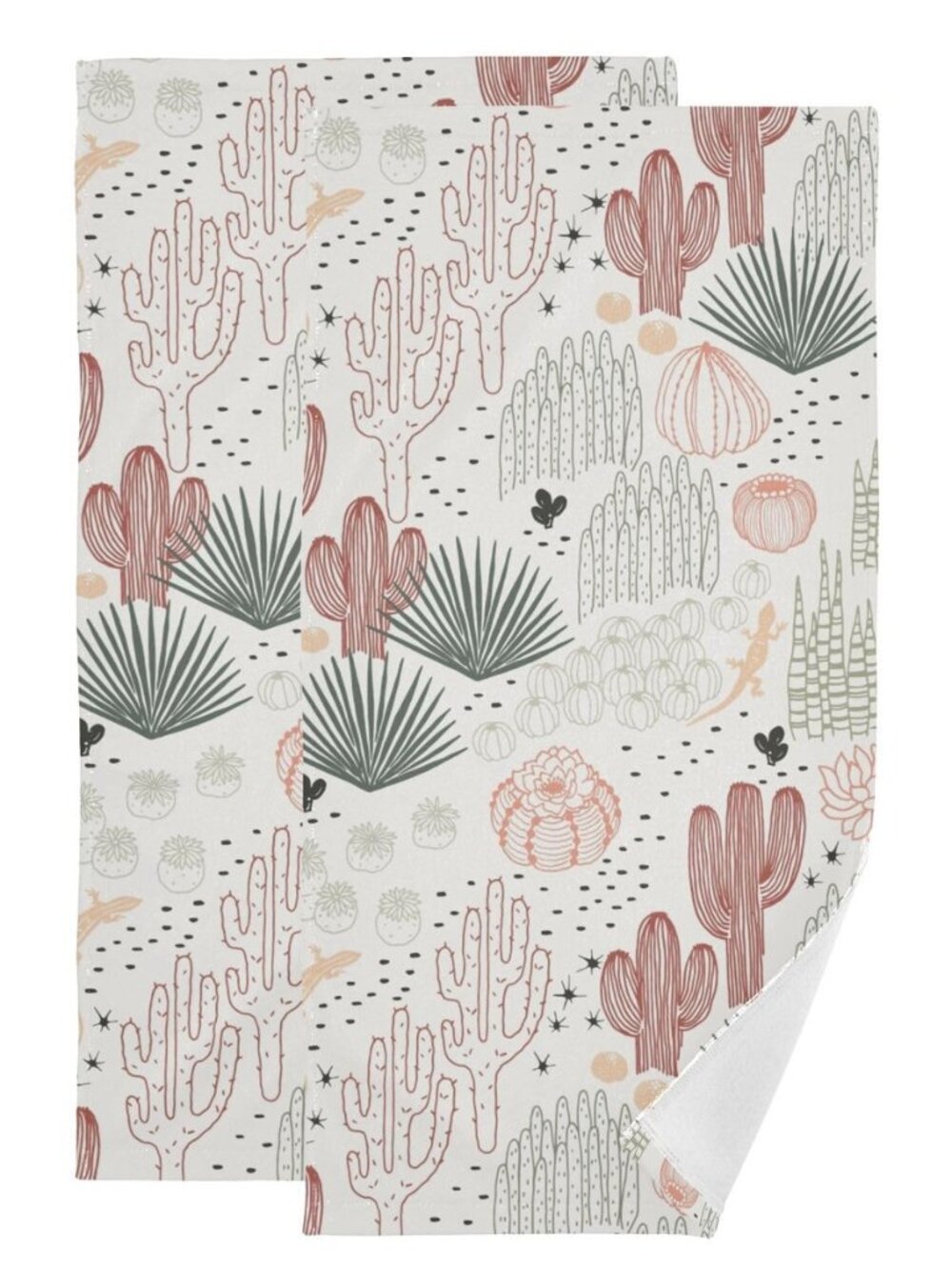 2 Pack Western Cactus Flower Hand Towels for Bathroom,Soft Absorbent Vintage